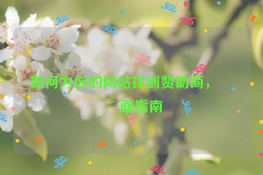 如何為你的網(wǎng)站找到贊助商，全面指南