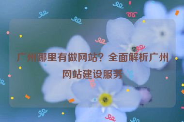 廣州哪里有做網(wǎng)站？全面解析廣州網(wǎng)站建設(shè)服務(wù)