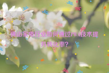 佛山家電行業(yè)如何通過PWA技術提升轉(zhuǎn)化率？
