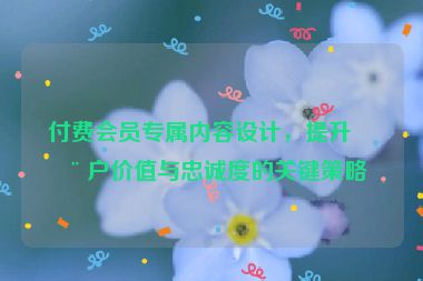 付費會員專屬內(nèi)容設(shè)計，提升用戶價值與忠誠度的關(guān)鍵策略