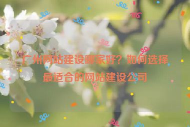 廣州網(wǎng)站建設(shè)哪家好？如何選擇最適合的網(wǎng)站建設(shè)公司
