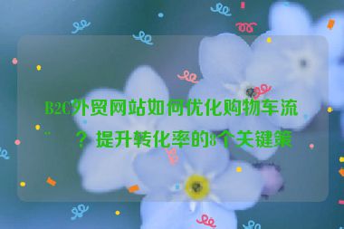 B2C外貿(mào)網(wǎng)站如何優(yōu)化購物車流程？提升轉(zhuǎn)化率的8個關鍵策略