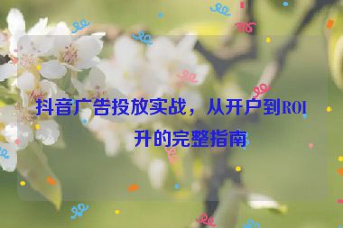 抖音廣告投放實(shí)戰(zhàn)，從開戶到ROI提升的完整指南