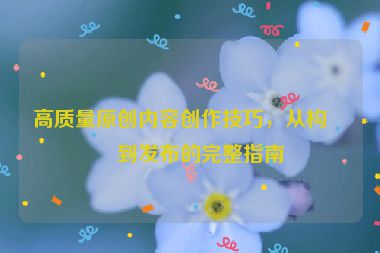 高質(zhì)量原創(chuàng)內(nèi)容創(chuàng)作技巧，從構(gòu)思到發(fā)布的完整指南