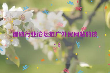 借助行業(yè)論壇推廣外貿(mào)網(wǎng)站的技巧