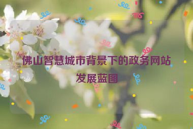 佛山智慧城市背景下的政務(wù)網(wǎng)站發(fā)展藍(lán)圖