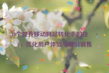 10個提升移動網(wǎng)站轉(zhuǎn)化率的技巧，優(yōu)化用戶體驗與增加銷售
