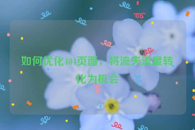 如何優(yōu)化404頁(yè)面，將流失流量轉(zhuǎn)化為機(jī)會(huì)