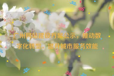 廣州網(wǎng)站建設方案公示，推動數(shù)字化轉(zhuǎn)型，提升城市服務效能