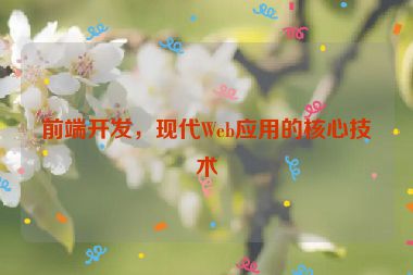 前端開發(fā)，現(xiàn)代Web應(yīng)用的核心技術(shù)