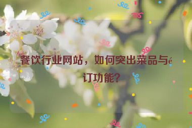 餐飲行業(yè)網(wǎng)站，如何突出菜品與預(yù)訂功能？