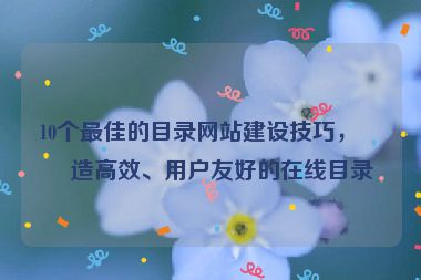 10個(gè)最佳的目錄網(wǎng)站建設(shè)技巧，打造高效、用戶友好的在線目錄
