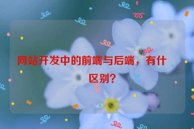網(wǎng)站開發(fā)中的前端與后端，有什么區(qū)別？