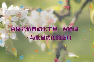 百度競價自動化工具，智能調(diào)價與批量優(yōu)化的應(yīng)用