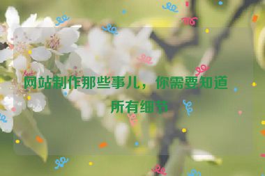 網(wǎng)站制作那些事兒，你需要知道的所有細節(jié)