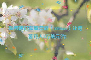 如何通過(guò)聯(lián)盟營(yíng)銷(xiāo)（Affiliate）讓博客月入1萬(wàn)美元？