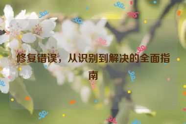 修復(fù)錯誤，從識別到解決的全面指南