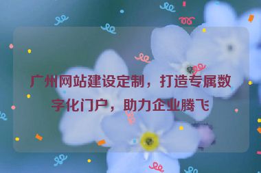 廣州網(wǎng)站建設(shè)定制，打造專屬數(shù)字化門戶，助力企業(yè)騰飛