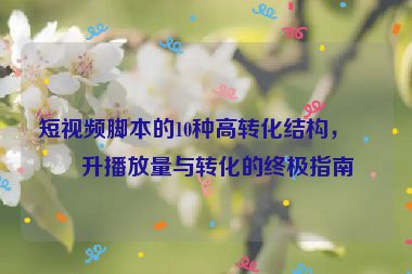 短視頻腳本的10種高轉(zhuǎn)化結(jié)構(gòu)，提升播放量與轉(zhuǎn)化的終極指南