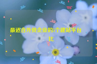 最適合外貿(mào)企業(yè)的5個(gè)建站平臺(tái)對(duì)比