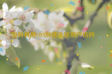 如何利用CDN加速全球用戶訪問？
