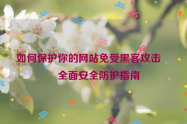如何保護(hù)你的網(wǎng)站免受黑客攻擊？全面安全防護(hù)指南
