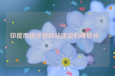 印度市場外貿網站建設的策略分析
