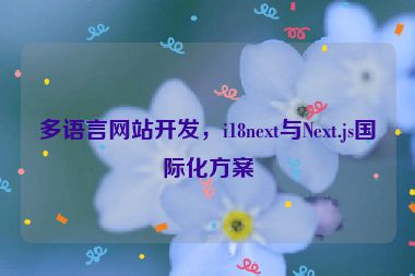 多語言網(wǎng)站開發(fā)，i18next與Next.js國際化方案