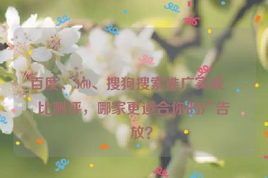 百度、360、搜狗搜索推廣實(shí)戰(zhàn)對(duì)比測(cè)評(píng)，哪家更適合你的廣告投放？