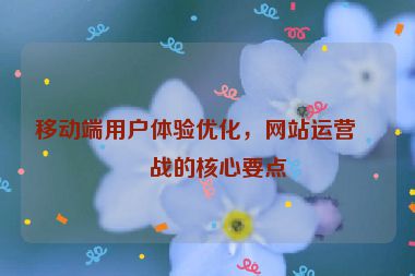移動端用戶體驗優(yōu)化，網(wǎng)站運營實戰(zhàn)的核心要點