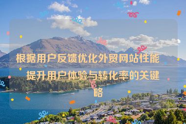 根據(jù)用戶反饋優(yōu)化外貿(mào)網(wǎng)站性能，提升用戶體驗與轉化率的關鍵策略