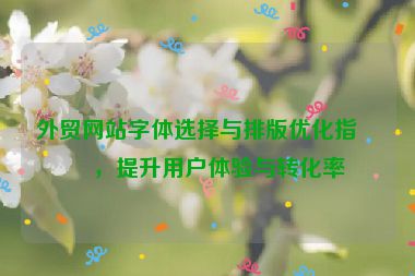 外貿(mào)網(wǎng)站字體選擇與排版優(yōu)化指南，提升用戶體驗與轉(zhuǎn)化率