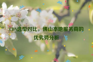 CDN選型對比，佛山本地服務(wù)商的優(yōu)劣勢分析