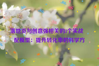 落地頁與創(chuàng)意強(qiáng)相關(guān)的3個實戰(zhàn)匹配模型：提升轉(zhuǎn)化率的科學(xué)方法