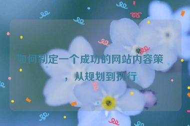如何制定一個(gè)成功的網(wǎng)站內(nèi)容策略，從規(guī)劃到執(zhí)行