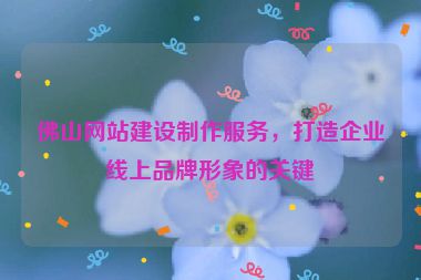 佛山網(wǎng)站建設(shè)制作服務(wù)，打造企業(yè)線上品牌形象的關(guān)鍵