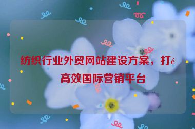 紡織行業(yè)外貿(mào)網(wǎng)站建設(shè)方案，打造高效國(guó)際營(yíng)銷(xiāo)平臺(tái)