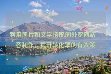 利用圖片和文字搭配的外貿(mào)網(wǎng)站內(nèi)容制作，提升轉(zhuǎn)化率的有效策略
