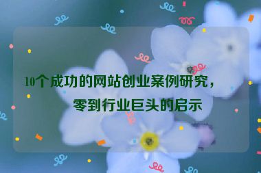 10個(gè)成功的網(wǎng)站創(chuàng)業(yè)案例研究，從零到行業(yè)巨頭的啟示