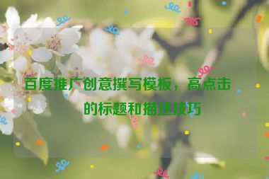 百度推廣創(chuàng)意撰寫模板，高點擊率的標(biāo)題和描述技巧