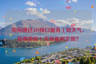 如何通過API接口服務(wù)（如天氣、股票數(shù)據(jù)）實現(xiàn)盈利變現(xiàn)？