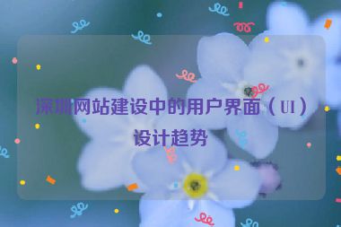 深圳網(wǎng)站建設中的用戶界面（UI）設計趨勢