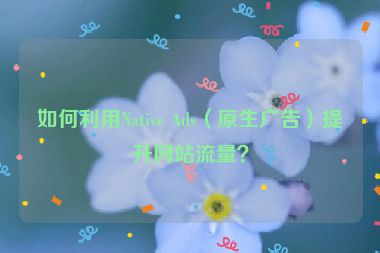 如何利用Native Ads（原生廣告）提升網(wǎng)站流量？