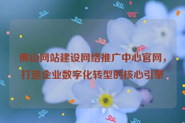 佛山網(wǎng)站建設(shè)網(wǎng)絡(luò)推廣中心官網(wǎng)，打造企業(yè)數(shù)字化轉(zhuǎn)型的核心引擎