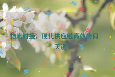 物流對(duì)接，現(xiàn)代供應(yīng)鏈高效協(xié)同的關(guān)鍵