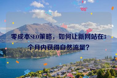 零成本SEO策略，如何讓新網(wǎng)站在3個(gè)月內(nèi)獲得自然流量？