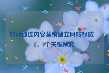如何通過內(nèi)容營銷建立網(wǎng)站權(quán)威性，7個(gè)關(guān)鍵策略