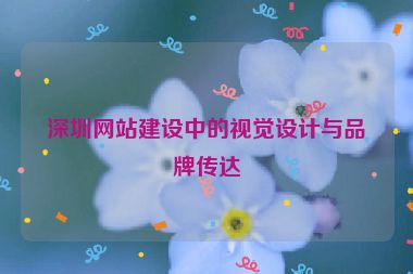深圳網(wǎng)站建設中的視覺設計與品牌傳達