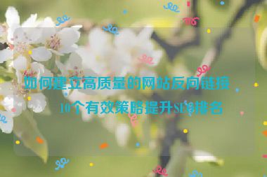如何建立高質量的網站反向鏈接？10個有效策略提升SEO排名
