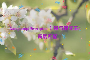 &amp;Description）應(yīng)與單元主題高度匹配